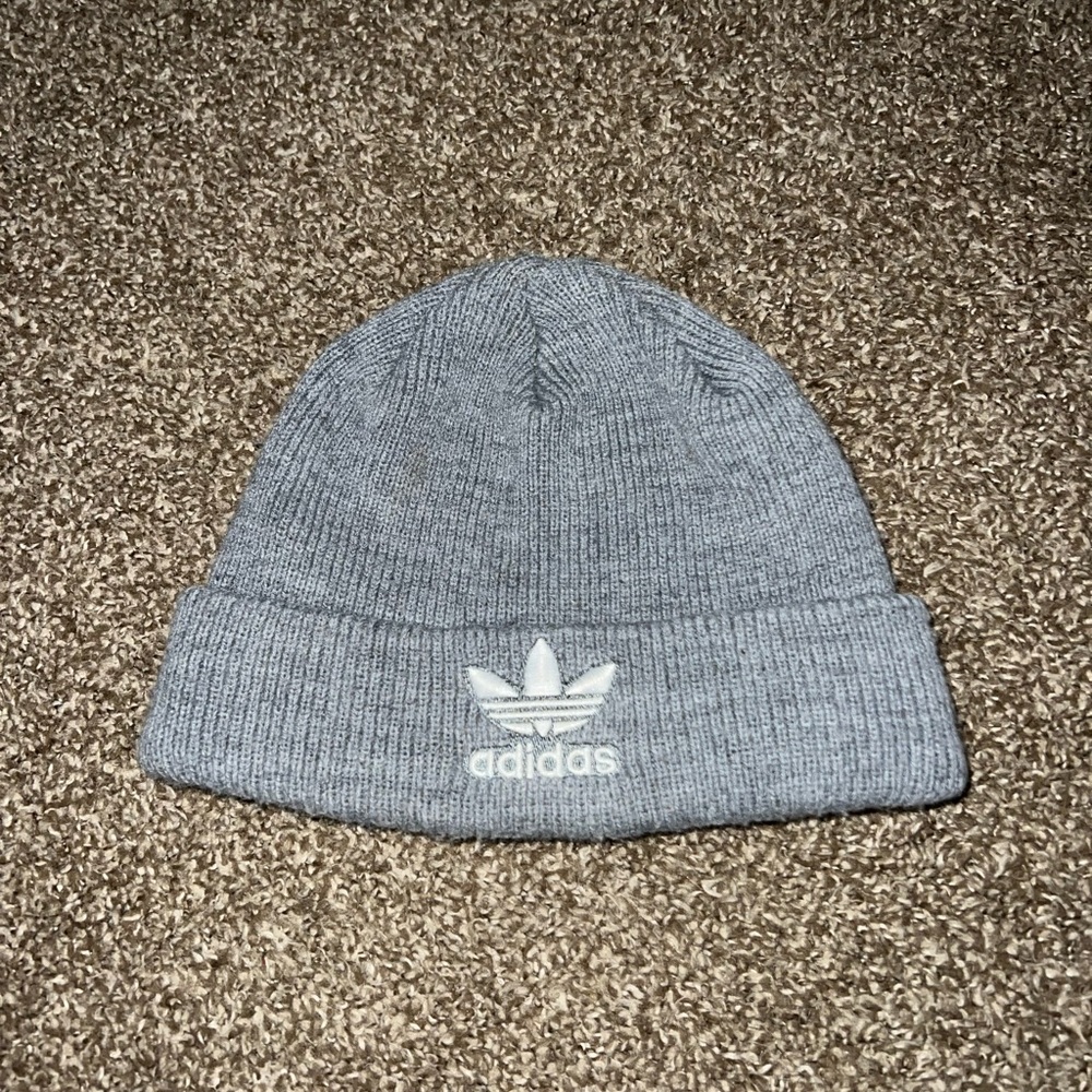 Adidas Vintage OG Cozy Heather Grey Knit Winter Beanie Hat